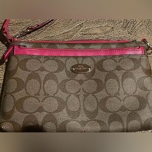 Pink & Tan Coach Wristlet